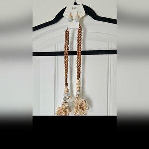 Floral Gold Necklace Earring 3-Piece Set, NWT, Nickel Free